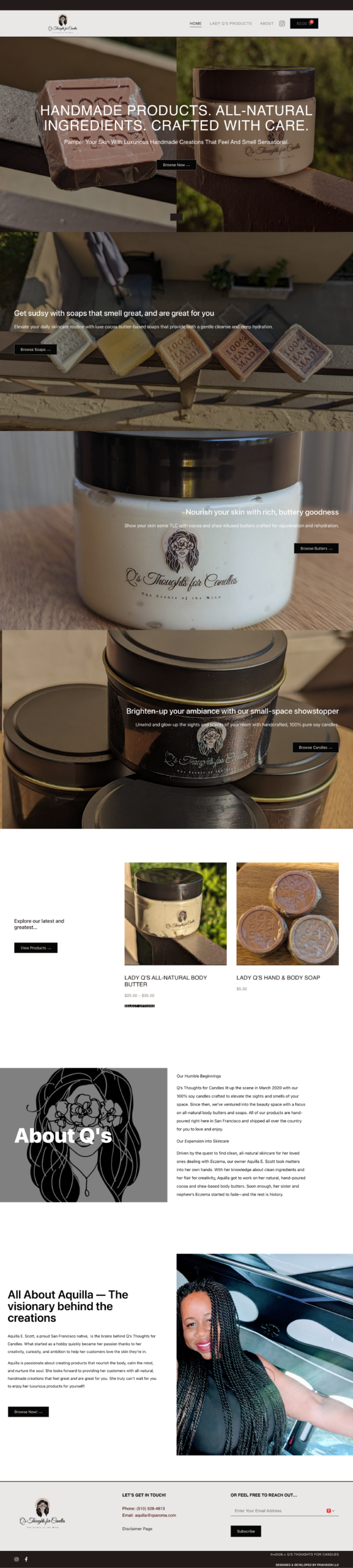 Q's Aroma Store Website